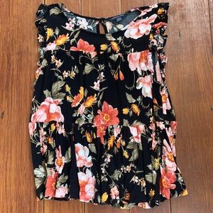 American Eagle Floral Peplum Tank